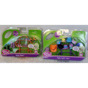 32 Pc NEW Polly Pocket Set Sassy Shoes High Stylin Hats Doll Accessories H0065